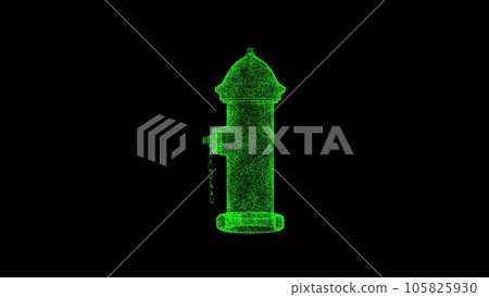 Fire hydrant hologram wireframe in motion. Nice 3D Rendering Fire hydrant hologram wireframe in motion. Nice 3D Rendering 105825930