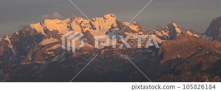 Bluemlisalp Range at sunset, Switzerland. Bluemlisalp Range at sunset, Switzerland. 105826184