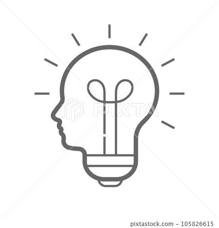 Icon of idea, conclusion, enterprising, visionary, consideration, opinion, thought, suggestion. Concept of Brainstorm icon Icon of idea, conclusion, enterprising, visionary, consideration, opinion, thought, suggestion. Concept of Brainstorm icon 105826615