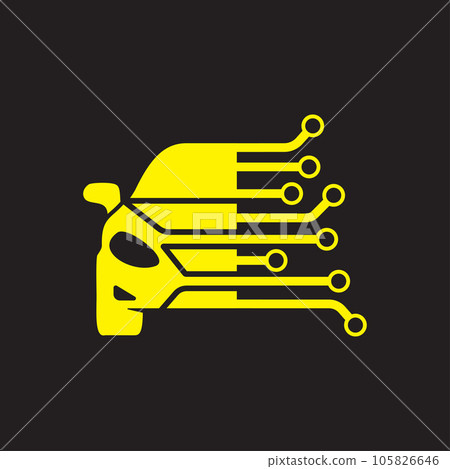 Car diagnostics tech logo. AI system in car. Modern Logotype. EPS 10 105826646