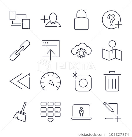 Internet and IT internet technology . Universal icons for web, 105827874
