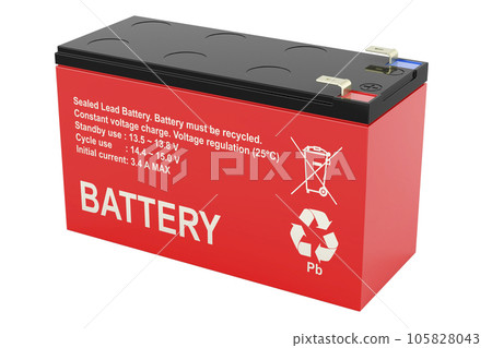Sealed UPS battery, 3D rendering Sealed UPS battery, 3D rendering 105828043