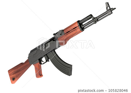 Assault rifle, closeup. 3D rendering 105828046