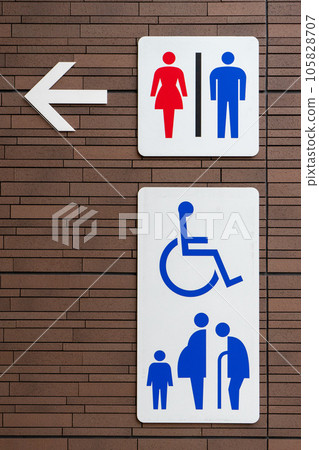 wall plate restroom sign 105828707
