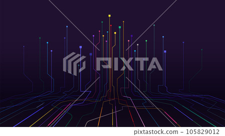 Data connection geometric line technology background 105829012