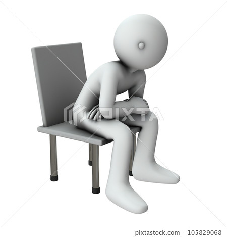 一個人坐在椅子上，茫然地看著我。 105829068