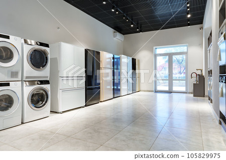 Washing machines and drying machines home appliance retail store showroom 105829975