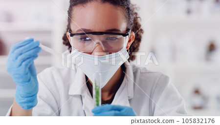 Science, medical and plant with woman in laboratory for pharmacy, agriculture and research. Biotechnology, ecology and healthcare with gmo scientist and test tube for biology, vaccine and medicine Science, medical and plant with woman in laboratory for pharmacy, agriculture and research. Biotechnology, ecology and healthcare with gmo scientist and test tube for biology, vaccine and medicine 105832176
