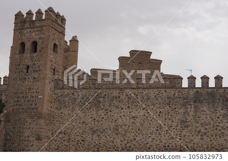 spain toledo old town walls and towers spain toledo old town walls and towers 105832973