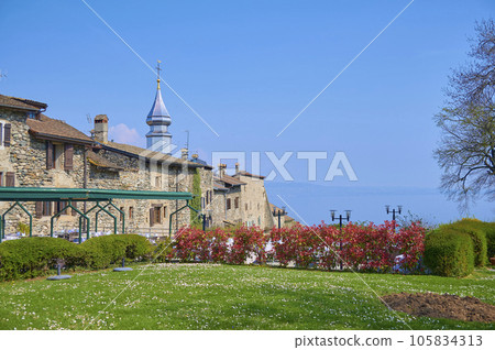 A landscape around Yvoire village on a sunny day, France 105834313