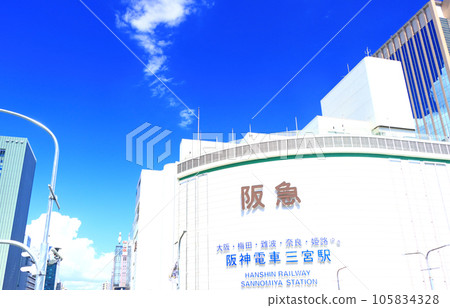 神戶市三宮車站前的摩天大樓景觀 105834328