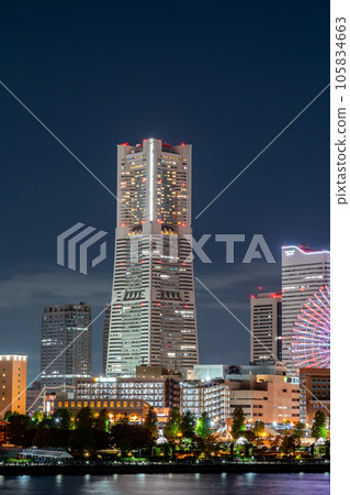 [神奈川縣]橫濱港未來夜景（8月） 105834663