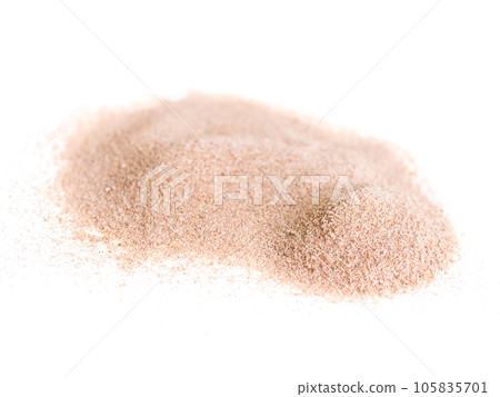 Pile Sand Isolated on White Background,Dry and Small Texture Beach Desert,Nature Tropical Summer Concept. Pile Sand Isolated on White Background,Dry and Small Texture Beach Desert,Nature Tropical Summer Concept. 105835701