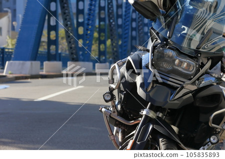 Parked motorcycle Parked motorcycle 105835893
