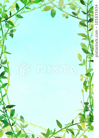 背景材料_水彩_植物 105835934