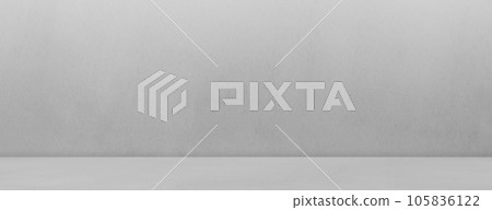 Backdrop empty gray light bright  smooth cement wall room background.blank table studio interiors floor concrete photography.desktop mock up workshop products.blur white food indoor kitchen bar place. 105836122