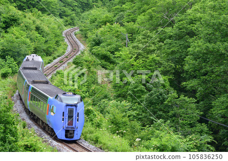 A limited express train running through Jomon Pass A limited express train running through Jomon Pass 105836250