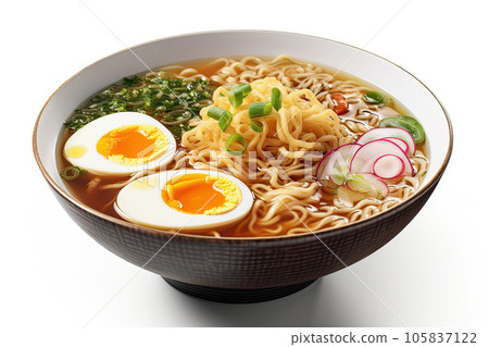 Ramen Japanese Food On Isolated White Background 105837122