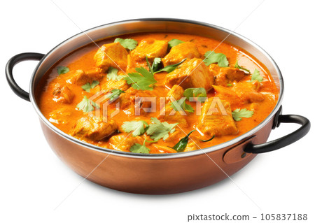 Indian Curry On Isolated White Background 105837188