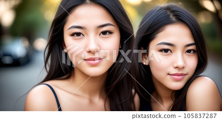 Positivity In Summer Two Young Women In Hipster Fashion Smiling