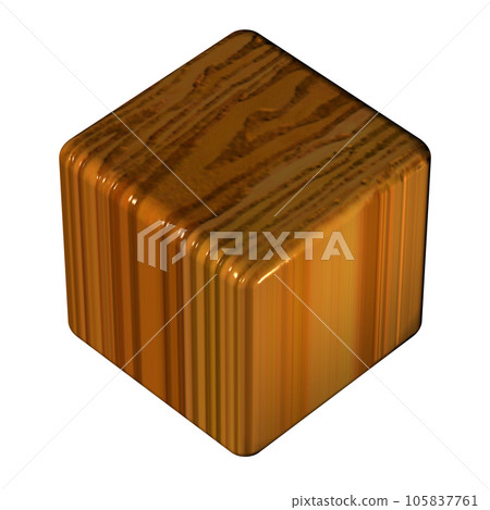 Three-dimensional (3D) "1Cube/one cube" wood grain, wooden Three-dimensional (3D) "1Cube/one cube" wood grain, wooden 105837761