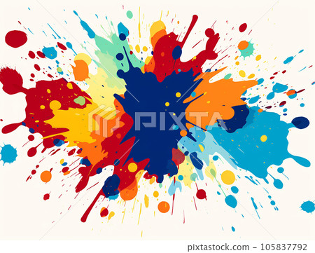 彩色墨水濺生成ai 105837792