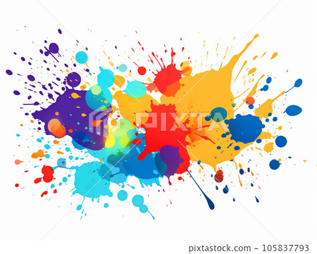 彩色墨水濺生成ai 105837793