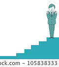 Businessman happy at the top of the stairs 105838333