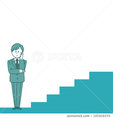 商人在樓梯下擔心 105838335