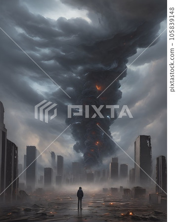 以火與煙為主題的插畫 以火與煙為主題的插畫 105839148