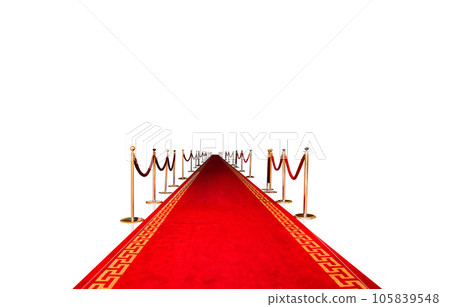 Closed event of vip zone delimited by barriers red rope line 105839548