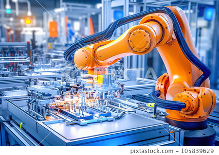 Robotic technology in production. Robotic technology in production. 105839629