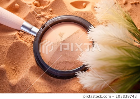 Scattered powder in a box. Scattered powder in a box. 105839748