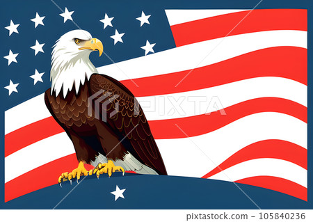 the eagle with USA flags 105840236