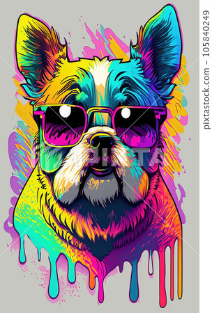 Dog Wearing sunglasses, Cool Dog illustration Dog Wearing sunglasses, Cool Dog illustration 105840249