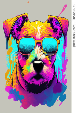 Dog Wearing sunglasses, Cool Dog illustration Dog Wearing sunglasses, Cool Dog illustration 105840250