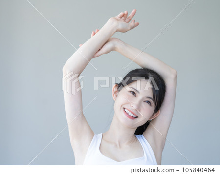 Young woman stretching woman beauty beauty skin care young woman Young woman stretching woman beauty beauty skin care young woman 105840464