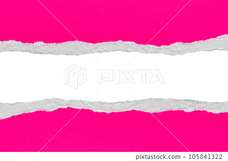 Pink ripped paper torn edges strips isolated on white background Pink ripped paper torn edges strips isolated on white background 105841322