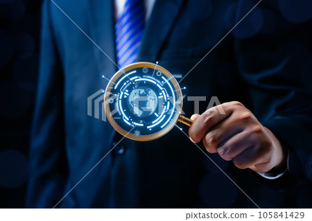 Globe symbol on hands, World symbol virtual icon on hands Globe symbol on hands, World symbol virtual icon on hands 105841429