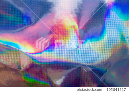 Holographic rainbow foil iridescent texture abstract hologram background 105841517