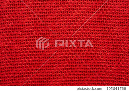 Red knitted cloth wool texture surface background 105841766