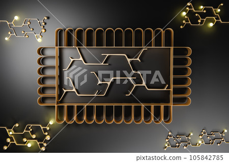 3D render illustration of geometric lines inside frame 3D render illustration of geometric lines inside frame 105842785