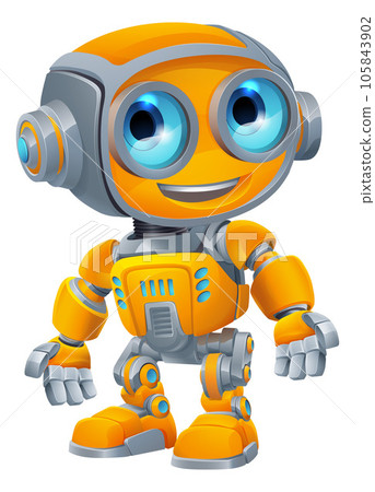 Robot Mascot Cartoon Cute Fun Alien Character Man Robot Mascot Cartoon Cute Fun Alien Character Man 105843902