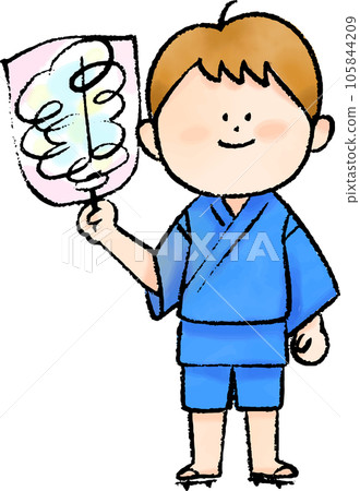 穿著金杯拿著棉花糖的男孩 105844209