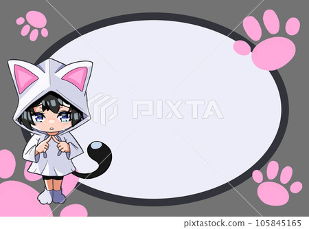 A girl frame wearing a cat ear hoodie 105845165
