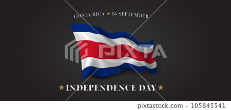 Costa Rica independence day vector banner, greeting card 105845541