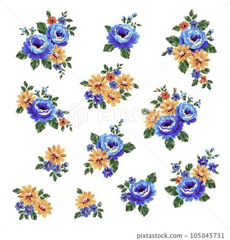 美麗的玫瑰矢量插圖集, 美麗的玫瑰矢量插圖集, 105845731