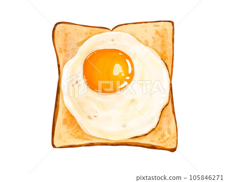 吐司，煎雞蛋，白麵包，麵包，早餐，早餐，新鮮出爐，棕色 105846271