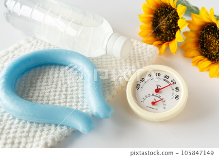 Cooling goods to prevent heatstroke with a neck cooler 105847149