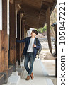 Young male college student traveling with a backpack in Korea 105847221